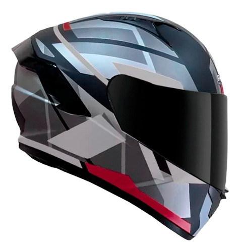 Casco Integral  Fhorse Negro Rojo Matte Mica Tinteada / Dot