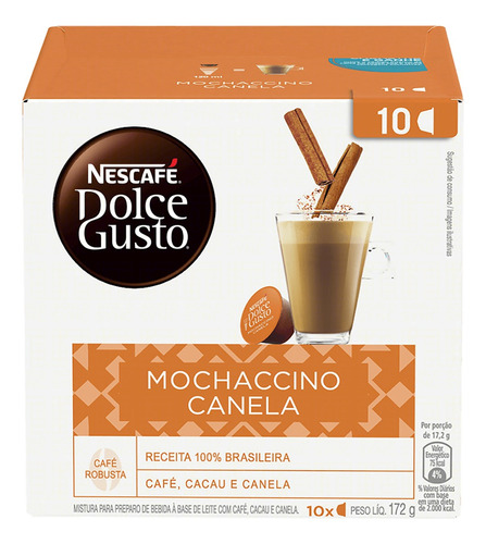 Café em cápsula mochaccino canela Dolce Gusto 10 unidades 172g Nescafé