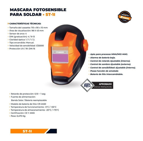 Mascara Fotosensible St-1i Din16 + 2 Escuadras Magnéticas