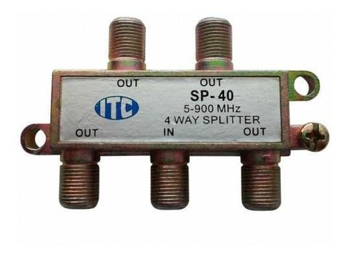 Divisor Coaxial 1entrada 4 Saidas 5-900mhz Baixa Frequencia