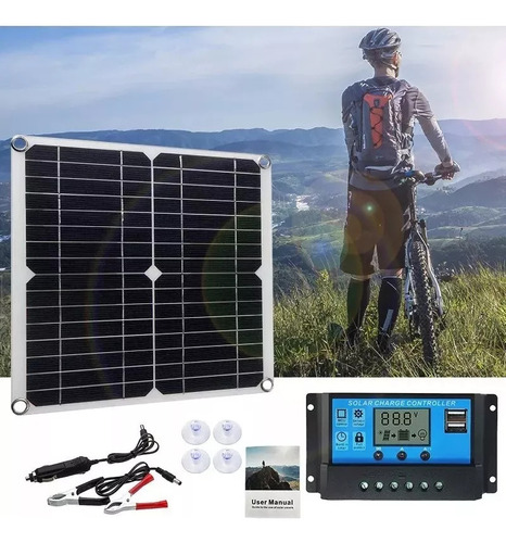 Kit Panel Solar Con De Controlador 100a 100w 12v