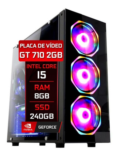 Imagem 1 de 4 de Pc Gamer Fácil Barato Intel I5 8gb Ssd 240gb  Geforce 2gb