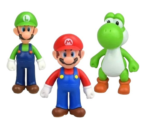 Conjunto Com 3 Bonecos Super Mario Bros