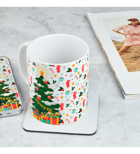 Taza Navidad Árbol Navideño Con Tu Nombre