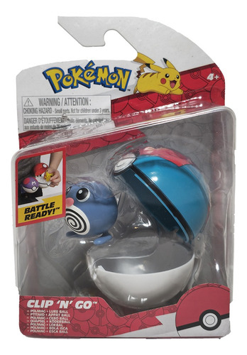 Pokemon Poliwag + Lure Ball Clip N Go Pokeball Pokebola