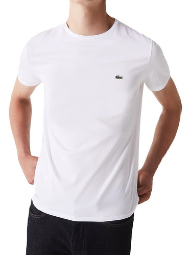 Remera Hombre Lacoste Basica Pima O Regular Blanco