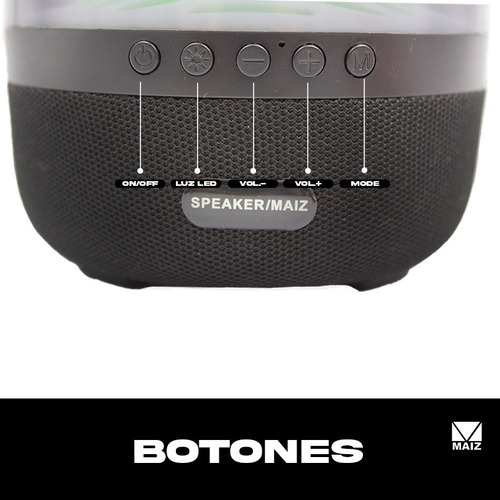 Bocina Bluetooth Luz Led Radio Fm Recargable Usb Portatil
