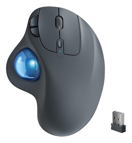 Mouse Trackball Inalámbrico, Mouse Ergonómico Recargable, E.