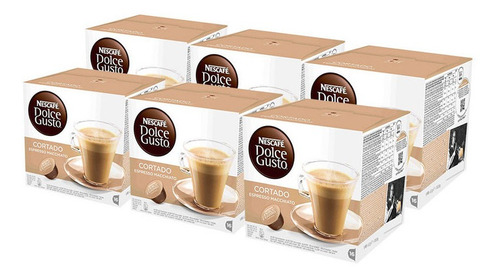 Capsulas Dolce Gusto Nescafe Cortado 16 Capsulas X6 Unidades