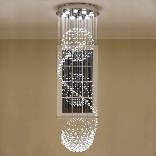 Imagem 2 de 3 de Lustre Cristal 3 Globos 60cm 3,6 Metros A 4 Metros Promoção
