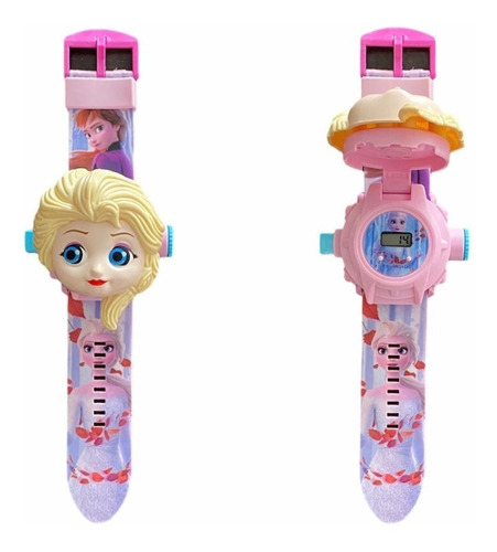 Relógio Infantil Digital Projeta 24 Imagens - Frozen Elsa