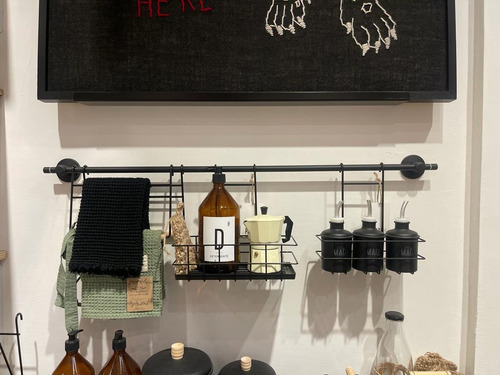 Imagen 5 de 5 de Barral Cocina Negro Organizador Deco 1 Mt