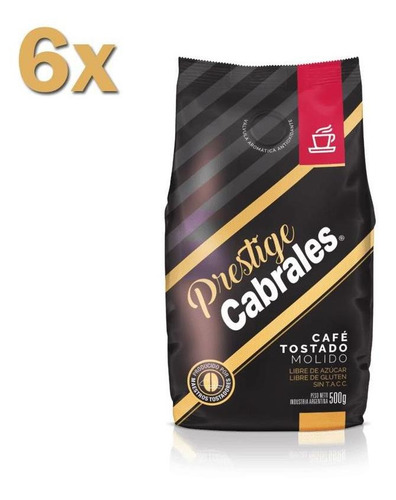 6x Cafe Molido Cabrales Prestige 500gr 3kg Tostado