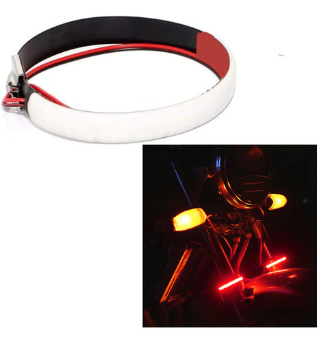 Anillo Tira Led Amortiguador Moto Fija Posición Giro 25cm