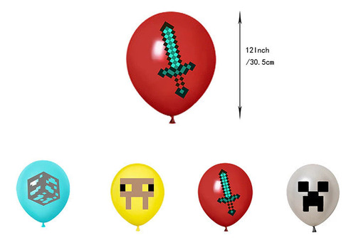 Set Cumpleaños Minecraft Cotillón Kit Decoración