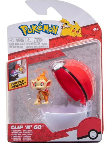 Chimchar 4cm Con Pokebola 7cm Pokemon Jazwares