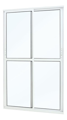 Porta De Alumínio Correr 210x160cm 2 Folhas Atlântica Wt