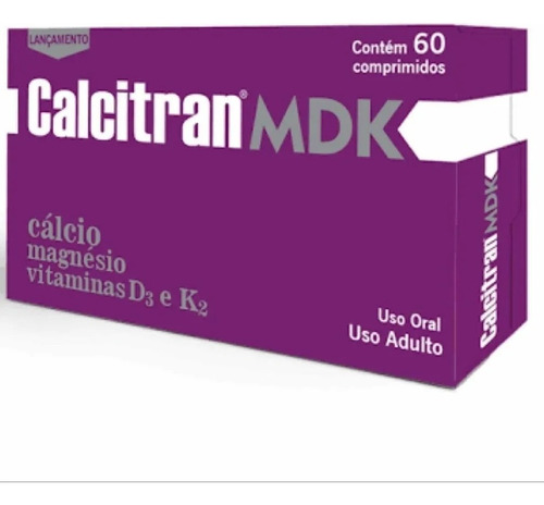 Suplemento em comprimidos Farmoquímica  Calcitran Calcitran Mdk vitaminas Calcitran Mdk sabor  neutro em caixa de 94.5g 60 un