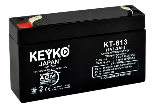 Baterías Recargable Keyko 6v 1,3ah Pesos Balanzas Lámparas 