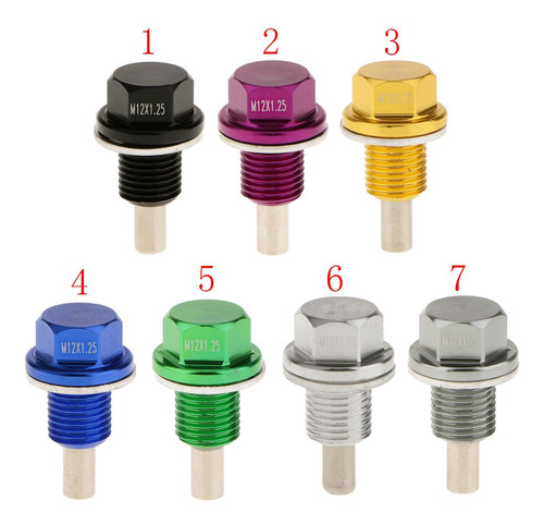 2 X1.25 Tapón De Drenaje Anodizado Cárter De Aceite Plata