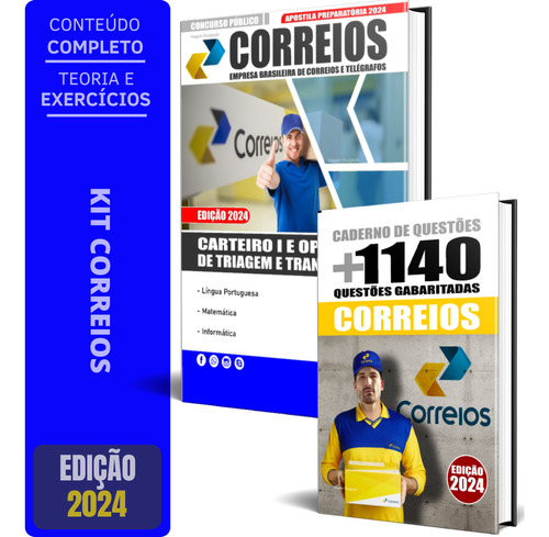 Kit Apostila Correios - Carteiro 1 + Testes