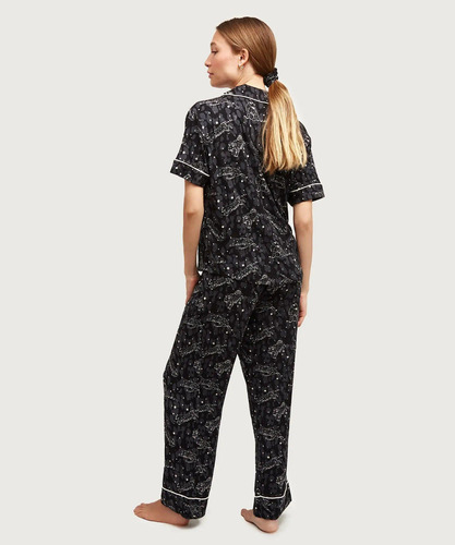 Set Pijama Dreamy Tigres Cosmicos Negro