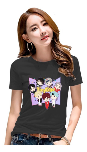 Playera Bts Tiny Tan Grupal Para Mujer Color A Seleccionar