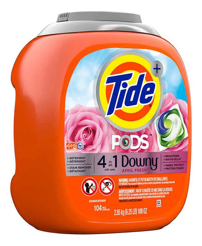 Detergente Tide Pods Con Downy 104 Pacs