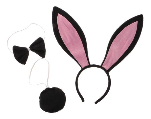 3 / Set Girls Rabbit Costume Set Diadema Tail Bowtie Party
