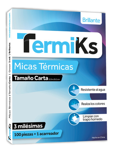 Mica Termica Carta 22.9 X 29.2 Cm 3 Ml (600 Pzas) Termiks 