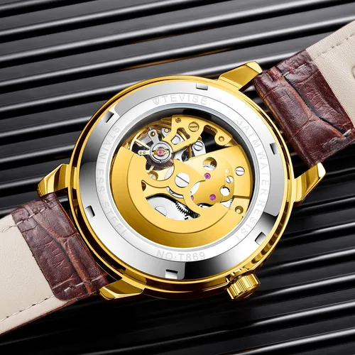 Tevise Relojes Hombre Automático Esqueleto Mecánico