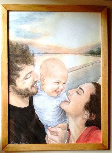 Regalo Día De Enamorados San Valentín Dibujo Pintura Retrato