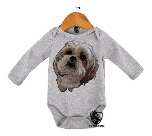 2 Bodie Camiseta Infantil Cachorro Cão Dog Shih Tzu Raça F