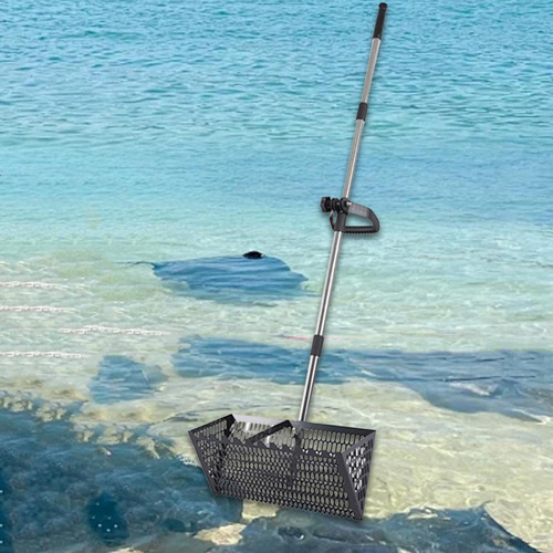 Ancinho De Areia Com Cabo Telescópico, Fácil Limpeza, Pá