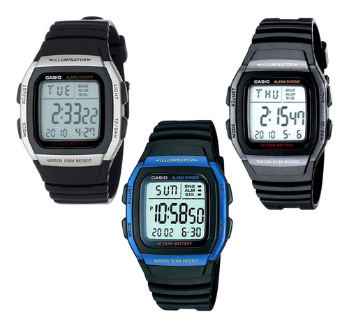 Reloj Casio Hombre Original Modelo W-96h Colores Surtidos