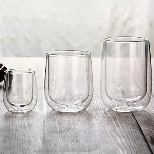 Set 2 Tazas/vasos Para Café De Vidrio Doble Pared 430ml
