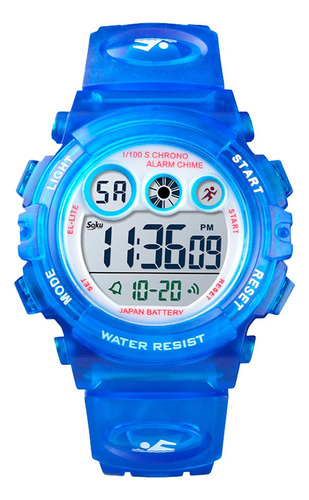 Reloj Infantil Niño Niña Led 50m Contra Agua Calidad Nado Sk Correa Azul