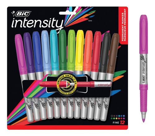 Marcadores Bic Intensity Punta Fina 12 Colores