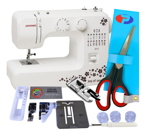 Janome 311 + Kit Con Tijera Y Pie De Falso Overlock Original