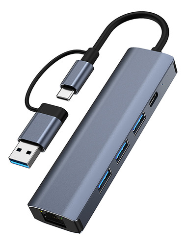 Adaptador Usb 3.0 A Ethernet, Hub Multipuerto 5 En 1 Con Gig