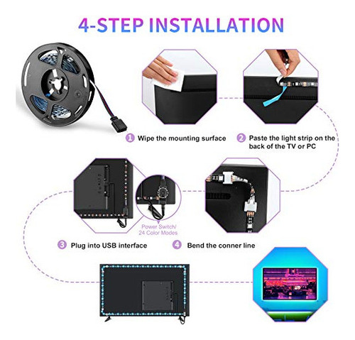 Tira De Luces Led Gnzugo Barra Led De Tv Usb Inteligente Bl
