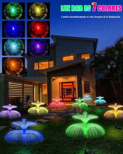 Luces De Navidad Luz Solar De Jardín Luz De Medusa,2pcs