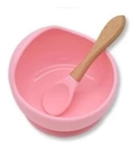 Imagen 1 de 1 de Bolw-plato Silicona Bebe Con Ventosa Y Cuchara
