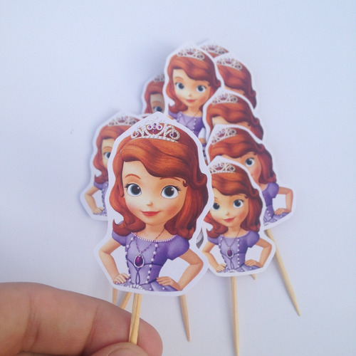 Imagen 1 de 1 de Toppers Cupcake Princesa Sofia (docena)