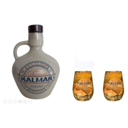 Gin Kalmar Hibiscus Vasija De Cerámica X750cc + 2 Vasos 