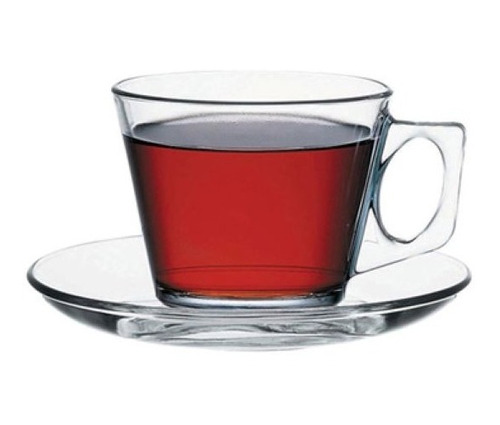 Taza Con Platillo Vidrio Templado Vela 195cc Pasabahce