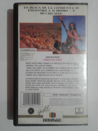 Película Vhs | Dances With Wolves | Danza Con Lobos (Usado)