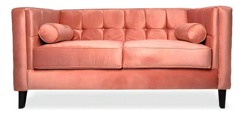 Love Seat Vintage Salas Modernas Minimalistas Sillones Color Rosa Diseño De La Tela Terciopelo