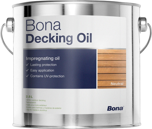 Bona Decking Oil 2,5l Aceite Decks Madera Tienda Oficial