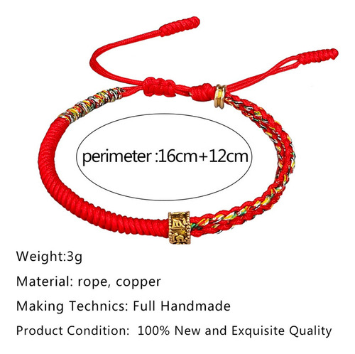 Pulsera Tibetana Mantra De Cuentas Protección Hilo Ajustable Negro 16 Cm 8 Cm